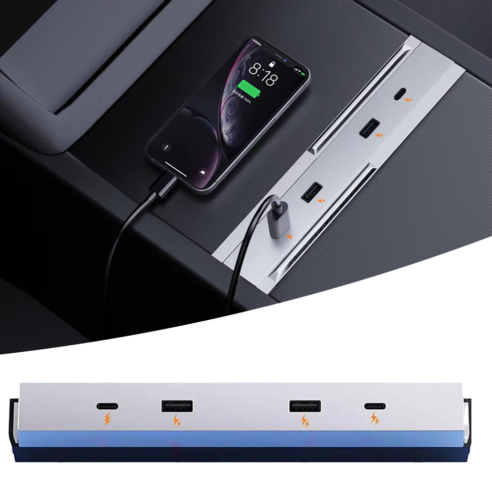 Usb C Docking Hub - แท่นชาร์จเร็ว 27W-65W พร้อมฮับ USB สำหรับ Tesla