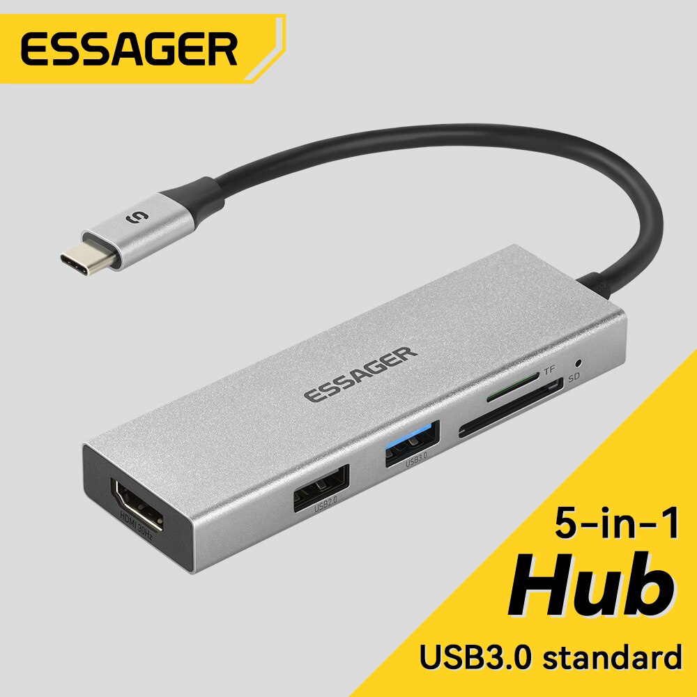 Usb C Docking Hub - Essager 5 in 1 USB C