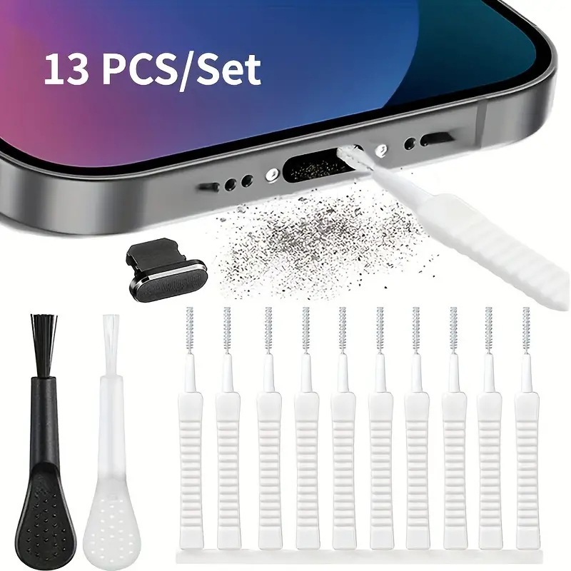 Laptop Accessories Cleaning Kit - 1 ชุดชุดทำความสะอาดพอร์ตชาร์จโทรศัพท์ชุดแปรงปัดฝุ่นคีย์บอร์ดอเนกประสงค์เครื่องทำความสะอาดแจ็คหูฟังสำหรับแล็ปท็อปพีซีอุปกรณ์เสริมโทรศัพท์มือถือ
