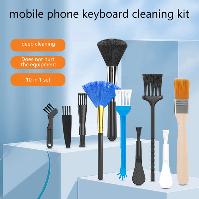 Laptop Accessories Cleaning Kit - △ ชุดแปรงทำความสะอาดคีย์บอร์ดแล็ปท็อปพีซี 10 ชิ้น อุปกรณ์ขนาดเล็ก แปรงปัดฝุ่นโทรศัพท์ในรถยนต์