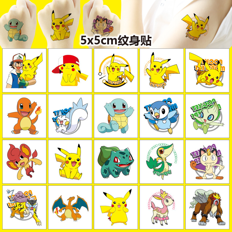 Laptop Accessories Wholesale - 5*5 ซม.20pcs Pokemon Pikachu Tattoo สติกเกอร์เด็กสติกเกอร์รางวัลน่ารัก