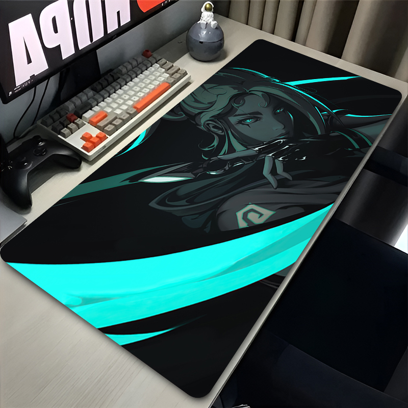 Laptop Accessories Gaming - แผ่นรองเมาส์เกม Valorant Jett XXL อุปกรณ์เสริมสำหรับเล่นเกมสำนักงาน แผ่นรองคีย์บอร์ดสำหรับเกมเมอร์