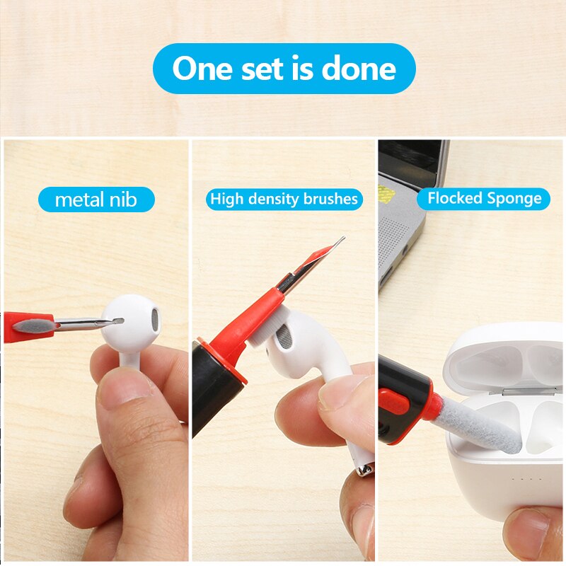 3 In 1 หูฟังชุดแปรงทําความสะอา - Laptop Accessories Cleaning Kit บทวิจารณ์และราคา