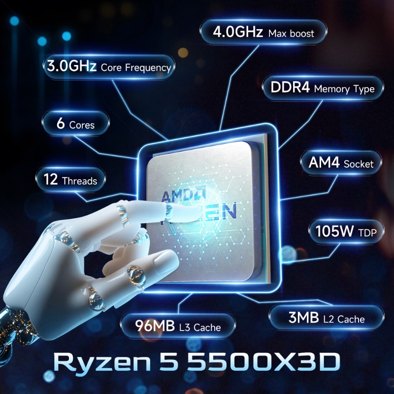 AMD Ryzen 5 5500X3D ซีพียูสำหร - Amd Cpu Ryzen 5 บทวิจารณ์และราคา