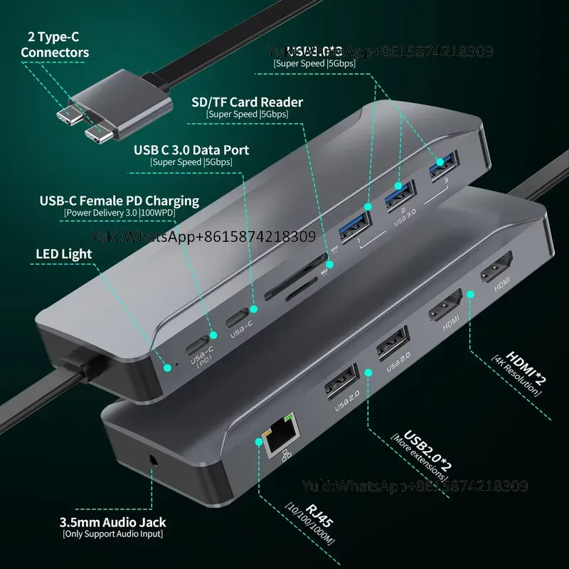 ฮับด็อกกิ้งสถานี 5 พอร์ต USB พ - Usb C Docking Hub บทวิจารณ์และราคา