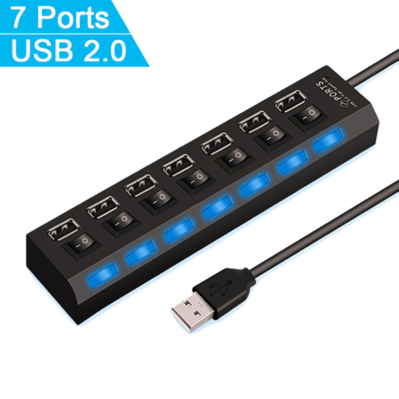 7 พอร์ตยูเอสบี 2.0 ฮับสปลิตเตอ - Laptop Accessories Usb บทวิจารณ์และราคา