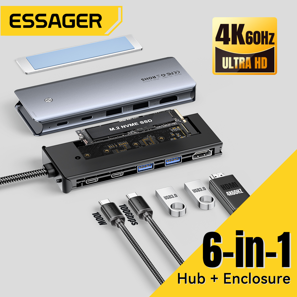 Essager USB C Hub พร้อม M.2 SS - Usb C Docking Hub บทวิจารณ์และราคา