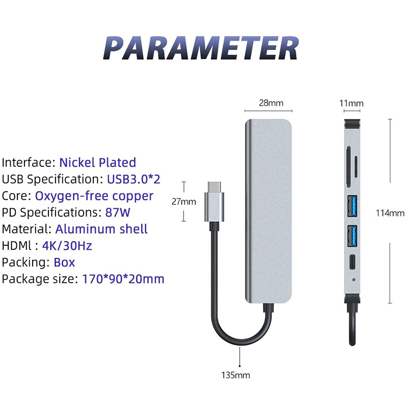 6 In 1 PD Type C Docking Stati - Usb C Docking Hub บทวิจารณ์และราคา
